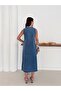 Dress Zero Sleeve Front Pocket Slit Denim Fabric - 6