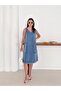Dress Zero Sleeve Double Kangaroo Pocket Denim Dress - 3