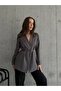 Women's Anthracite Waist Tie Blazer Jacket