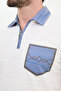 Patterned Slim Fit Short Sleeve Zipper Polo Neck Shorts T-Shirt Men's Set Ecru - 17155.24Y - 2