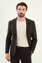 Straight Slim Fit Mono Collar Men's Suit Dark Brown - 45384.25Y - 4