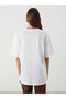 Crew Neck Roman Printed Oversize Women's T-Shirt - 4
