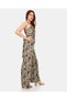 Tie-Up - Patterned Brown Jumpsuit - 4