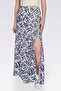 High Waist Slit Patterned Skirt for Women - 2