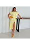 Button Closure Belted Midi Dress