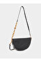 Solid Half Moon Saddle Bag with Flap Front