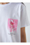 Crew Neck Printed Combed Women's T-Shirt - 3