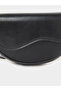 Solid Half Moon Saddle Bag with Flap Front - 3