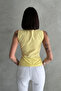 Zipped Detail Shirt Collar Sleeveless Bluz - 8