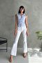 Zipped Detail Shirt Collar Sleeveless Bluz - 2