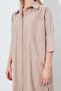Mink Loose Fit Double Pocket Shirt Dress - Ek100283067 - 4