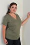 Women's V-Neck Lycra Plus Size Blouse - 2
