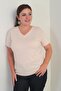 Women's V-Neck Lycra Plus Size Blouse - 3