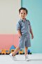 Children's Summer Shorts Boys' Two-Piece Set Polo Neck Bottom Top Set - 3