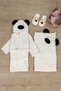Girl Boy Baby Teddy Bear Embroidered Luxury Bathrobe Set Towel Set 100% Cotton Fabric 0-2 Years Stl7058 - 5