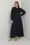Women's Sleeve and Front Sequin Plus Size Long Hijab Dress - 3