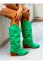 Terry Green Cowboy Suet 6 cm Heel Dallas Boots - 7