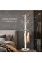 Metal Coat Rack Stand with Natural Marble Base, Free Standing Hall Tree with 12 Hooks for Hanging Sc - 4