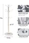 Metal Coat Rack Stand with Natural Marble Base, Free Standing Hall Tree with 12 Hooks for Hanging Sc - 6