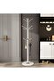 Metal Coat Rack Stand with Natural Marble Base, Free Standing Hall Tree with 12 Hooks for Hanging Sc - 5