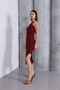 Camisole Strap Camisole Midi Dress – Burgundy Slit, Bodycon Summer Women's Dress - 3