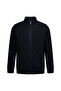 Navy Blue Regular Fit Zippered Half Turtleneck 100% Cotton Knitwear Cardigan