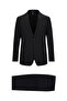 Black Slim Fit Mono Collar Suit