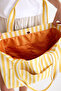 Premium Cotton Woven Women's Colorful Striped Beach Bag / Shoulder Bag - 8