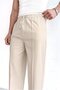 Men's Elastic Waist Baggy Trousers Cream - 4