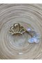 Small Latch Buckle in the Form of Seashell with Chain Detail and Pearl