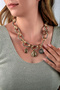 Antique Look Locket Charmed Spiral Ring Thick Necklace - 3