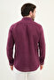 Plain Slim Fit Long Sleeve 100% Linen Men's Shirt Plum - 27079.25Y - 3