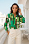 Women's Green Satin Shirt - Desing Shirt with Hidden Button Detail - 6