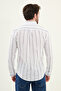 Striped Slim Fit Linen Men's Shirt White-Blue - 27078.25Y - 3