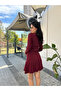 Long Sleeve Crew Neck Mini Knitwear Dress - 3
