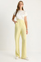 Women's Lemon Yellow Velcro Waist Comfortable Palazzo Trousers 3826 60261150
