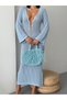 Long Dress with Buckle Detail Open Knitting - 3