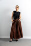 Women's Linen Belt Detailed Skirt - 4