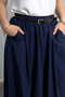 Women's Linen Belt Detailed Skirt - 2