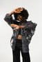 Women's Dark Blue-Black Color Transparent Sleeved Tie Shirt - 2