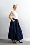 Women's Linen Belt Detailed Skirt - 6