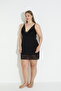 Women's Plus Size Strappy Lace Nightgown - B 18298 - 4