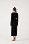 Long Sunlit Dress with V Neck Accessories Black - 5