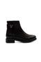 20745K Women's Genuine Leather Buckle Short Zipper Boots