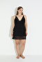 Women's Plus Size Strappy Lace Nightgown - B 18298 - 6