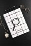 2-Piece A4 Size Spiral-Lined School Notebook - 80 Sheets Black & White Patterned Lined - 4