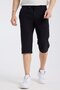 Men's Cotton Linen Bermuda Capri Long Shorts with Elastic Waist Below the Knee - 7