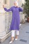 Summer Long Cotton Tunic Purple Hm2109 - 6