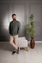 Interview Carina Button Collar Dark Green Linen Shirt - 4
