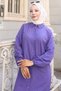 Summer Long Cotton Tunic Purple Hm2109 - 4